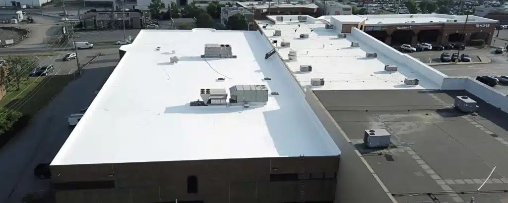 erial view of commercial roof by Central States Commercial Roofing in Ohio.